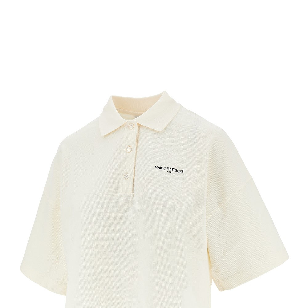 logo embroidery oversized boxy fit polo shirt