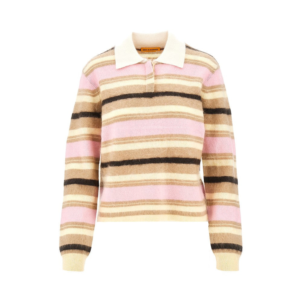 striped cashmere polo shirt