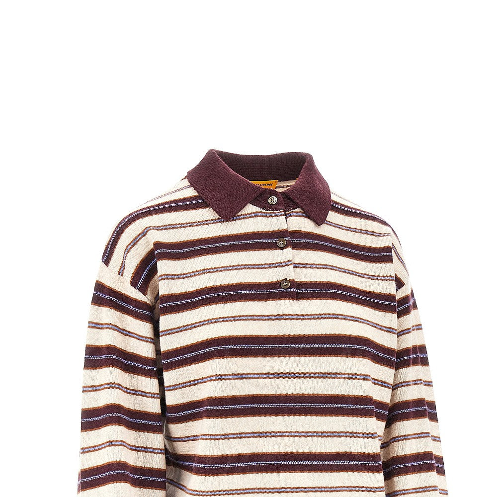 collegiate striped cashmere polo shirt