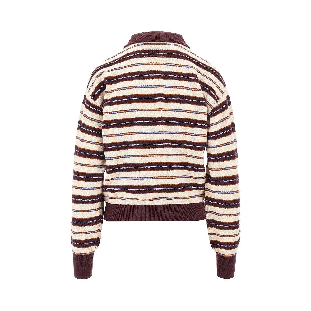 collegiate striped cashmere polo shirt