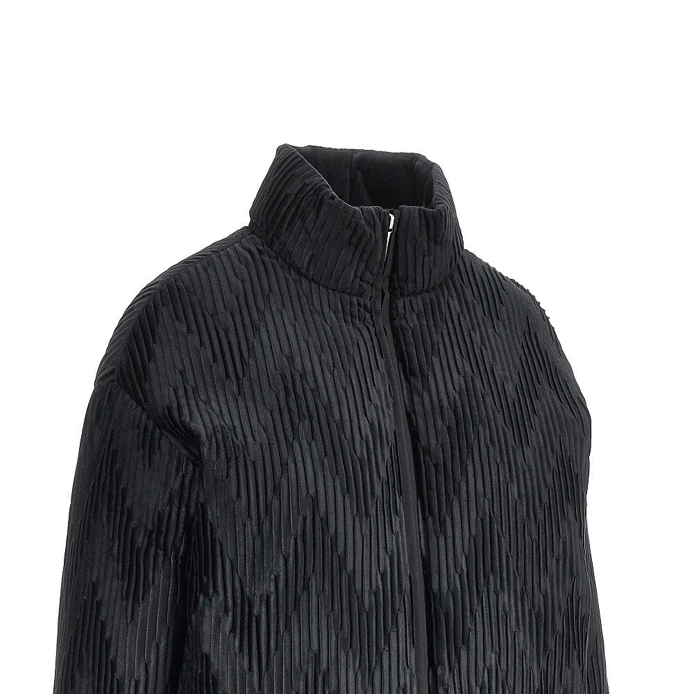 pleated satin down jacket