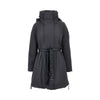 down parka coat with belt