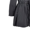 down parka coat with belt