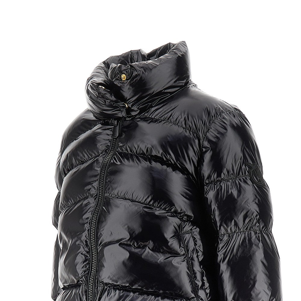 PINKO 40 glossy nylon short down jacket