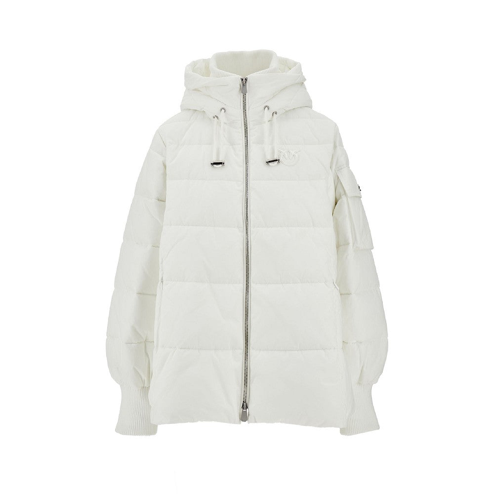 PINKO XS a-line down jacket with logo patch