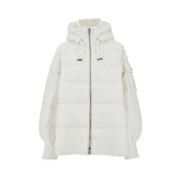 PINKO XS a-line down jacket with logo patch