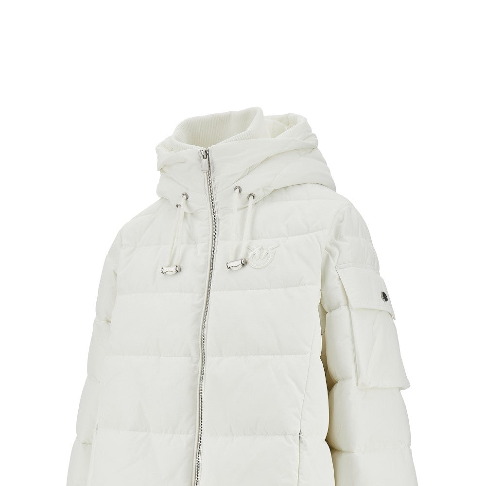 PINKO XS a-line down jacket with logo patch