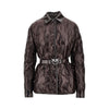 padded nylon jacket with belt