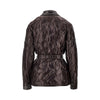 padded nylon jacket with belt