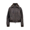washed leather bomber jacket