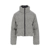 tweed down jacket with detachable sleeves
