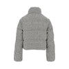 tweed down jacket with detachable sleeves