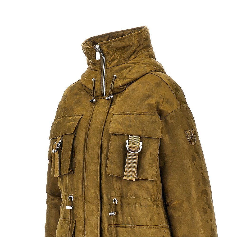 camouflage technical satin down jacket