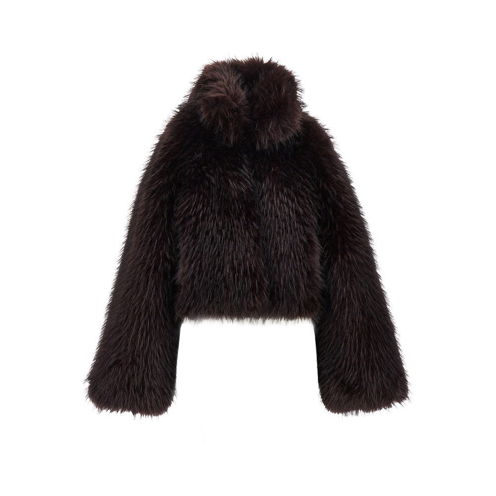 faux fur cropped jacket