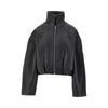 leather boxy jacket