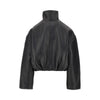 leather boxy jacket