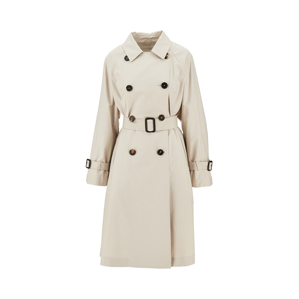 MAX MARA CUBE 40 twill double-breasted trench coat with belt