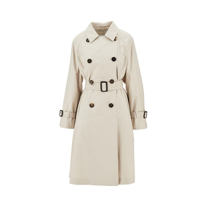 MAX MARA CUBE 40 twill double-breasted trench coat with belt