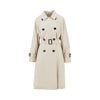 twill double-breasted trench coat with belt