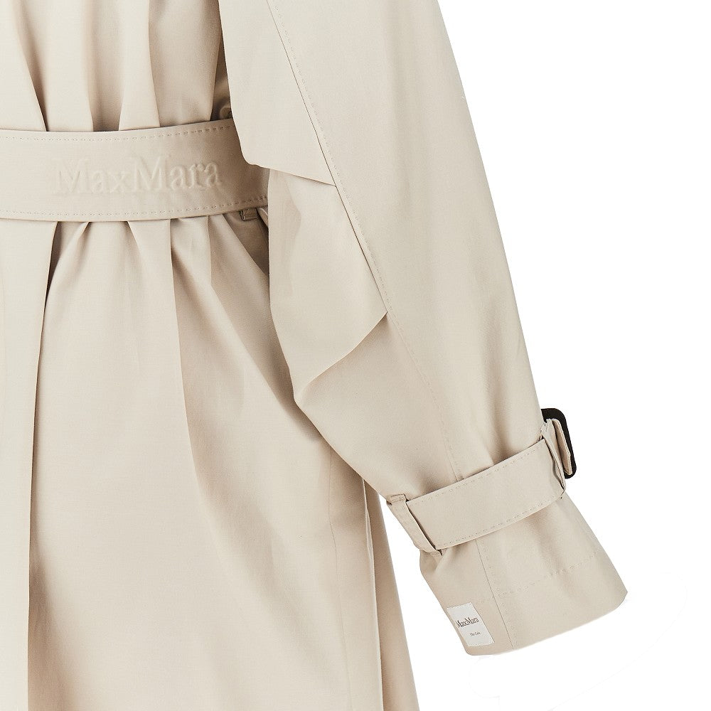 twill double-breasted trench coat with belt