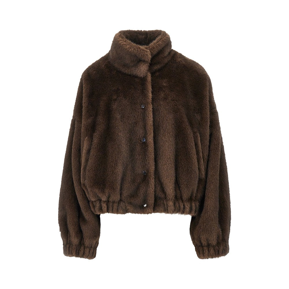 faux fur bomber jacket