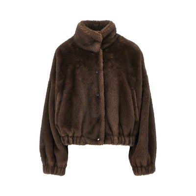 faux fur bomber jacket