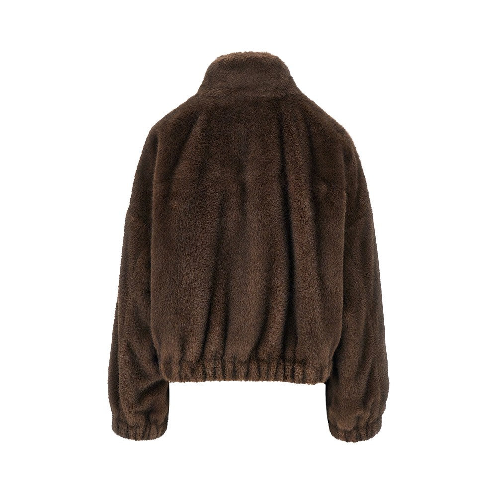 faux fur bomber jacket