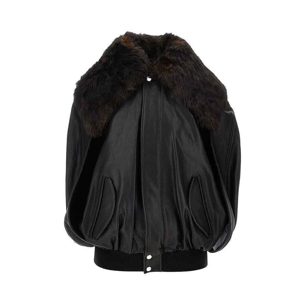 RABANNE 38 nappa leather bomber cape