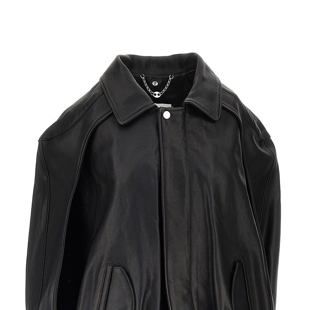 RABANNE 38 nappa leather bomber cape