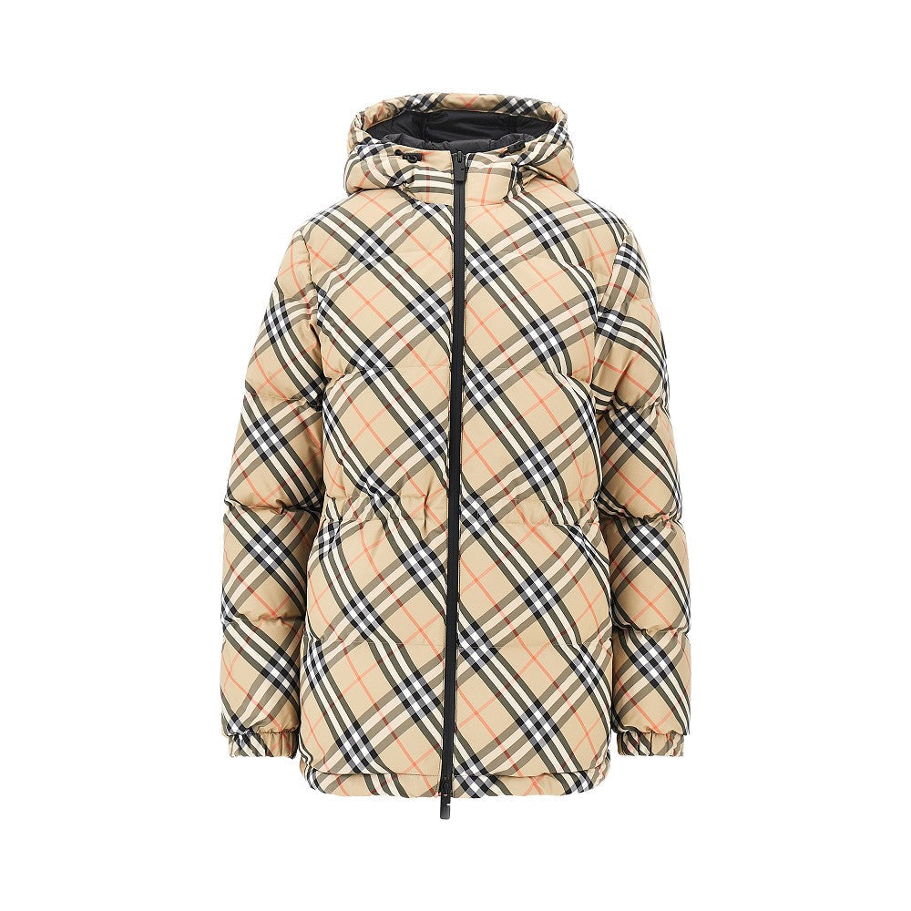 check nylon down jacket