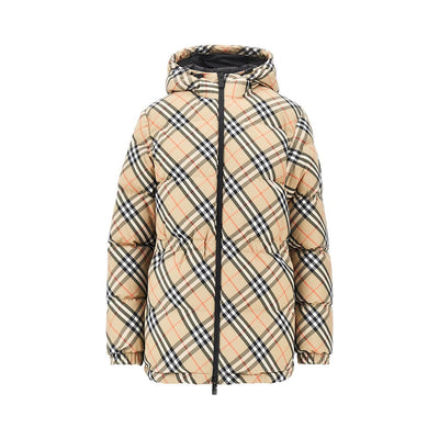 check nylon down jacket