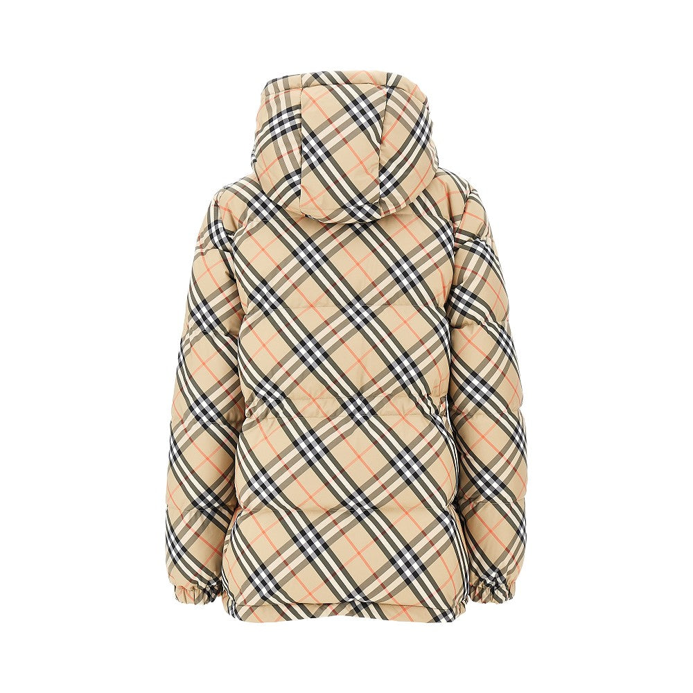 check nylon down jacket
