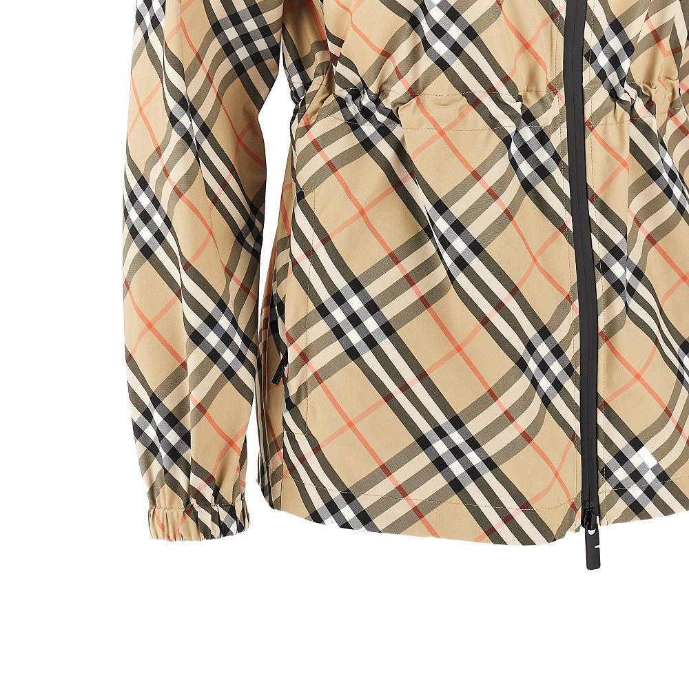BURBERRY M check nylon hooded jacket