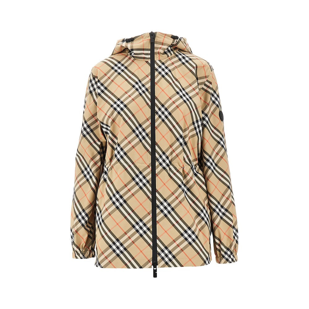 BURBERRY M check nylon hooded jacket