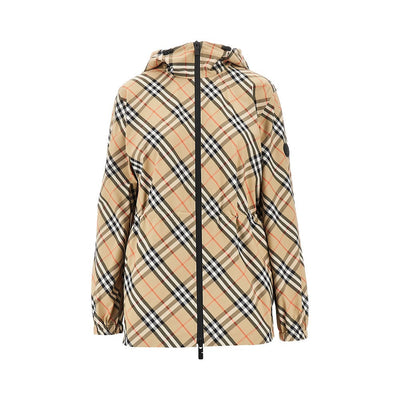 BURBERRY M check nylon hooded jacket