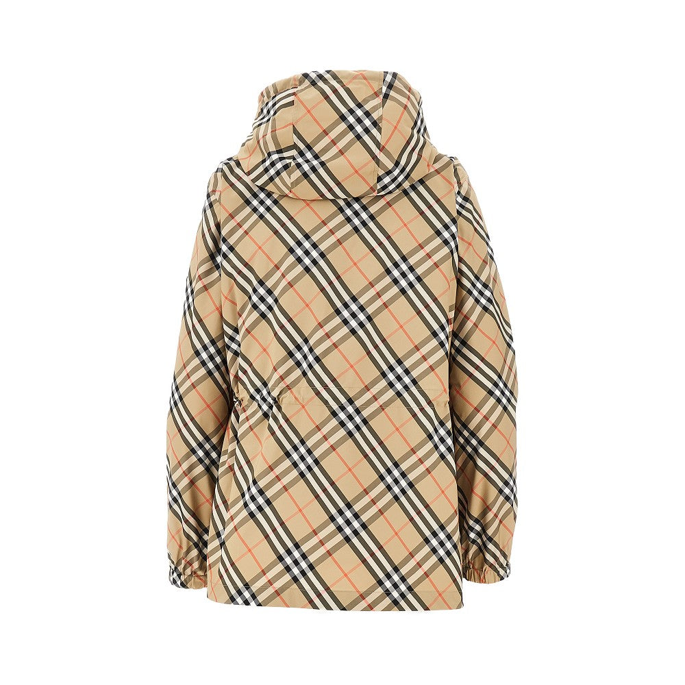 BURBERRY M check nylon hooded jacket