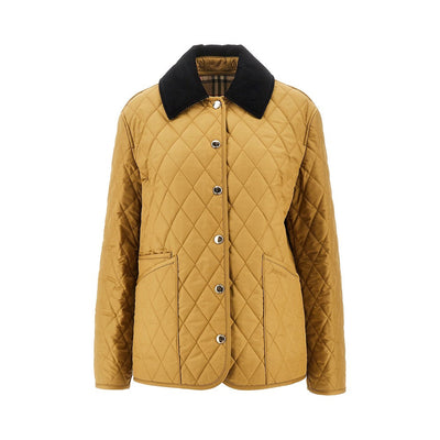 quilted jacket with logo embroidery