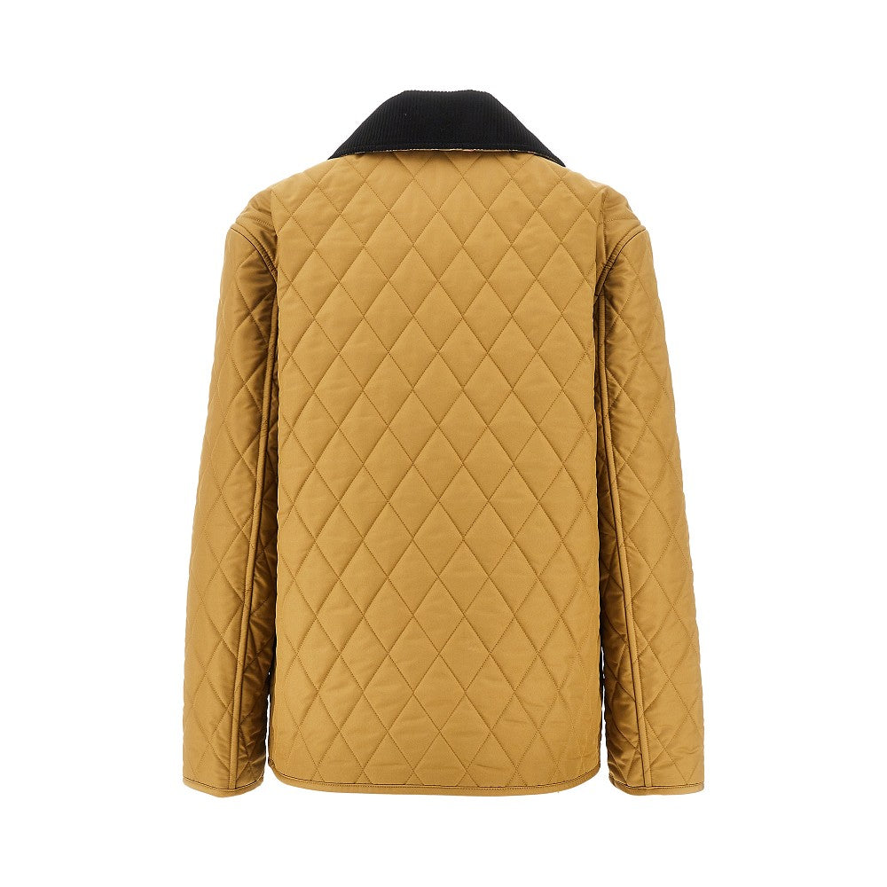 quilted jacket with logo embroidery