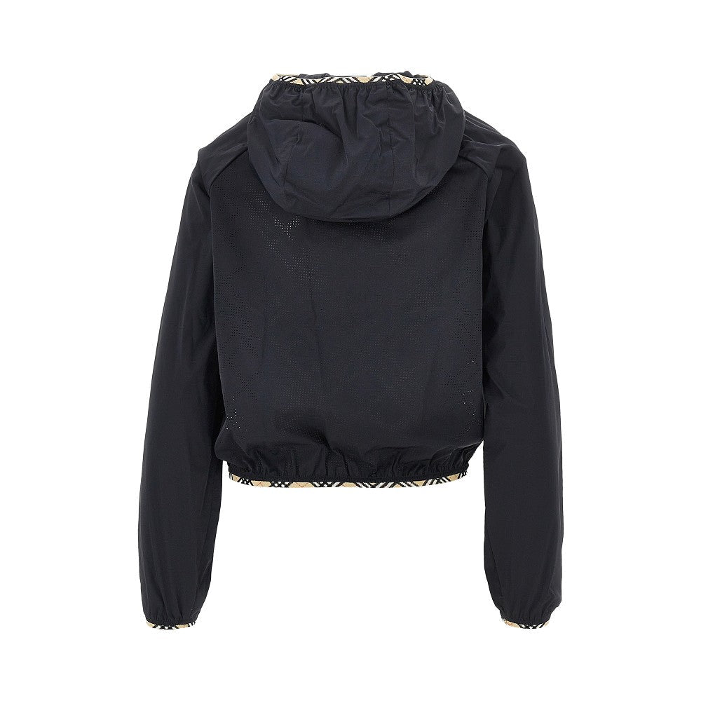 stretch nylon hooded jacket