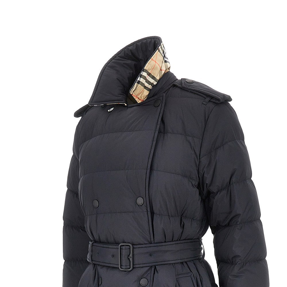 BURBERRY XS knee-length down jacket with belt
