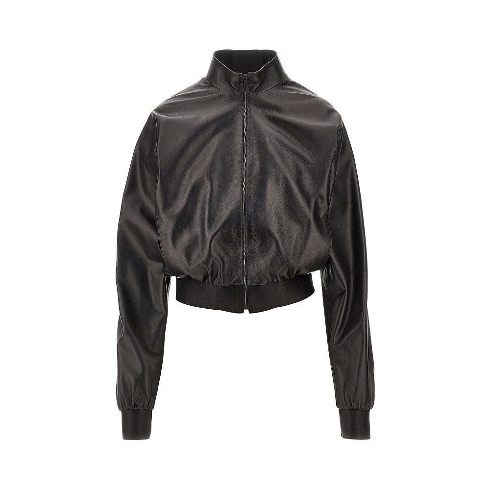 nappa leather bomber jacket