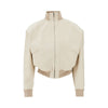 oversized shoulders cotton bomber jacket