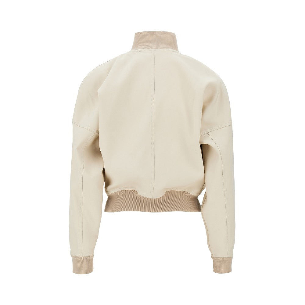 oversized shoulders cotton bomber jacket