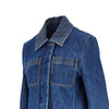denim jacket with v gold details