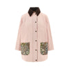 denim peacoat wih floral pockets