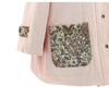 denim peacoat wih floral pockets