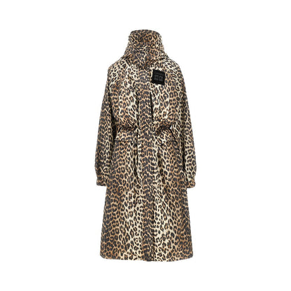 GANNI 36 leopard-print nylon parka coat