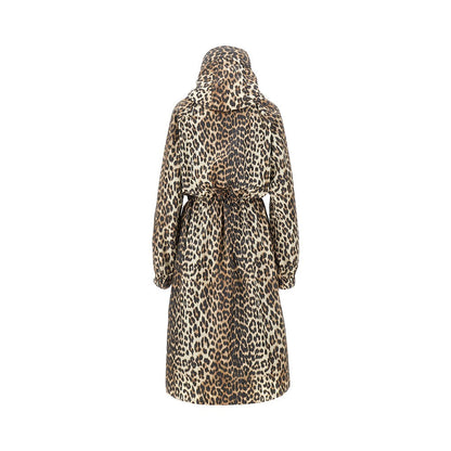 GANNI 36 leopard-print nylon parka coat