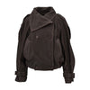 grained leather double-breasted bomber jacket
