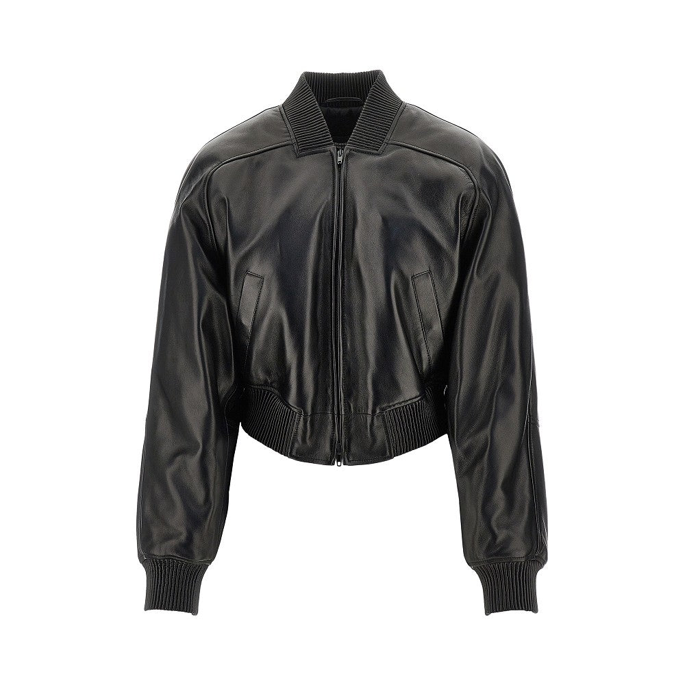 PHOEBE PHILO 36 nappa leather shrunk bomber jacket
